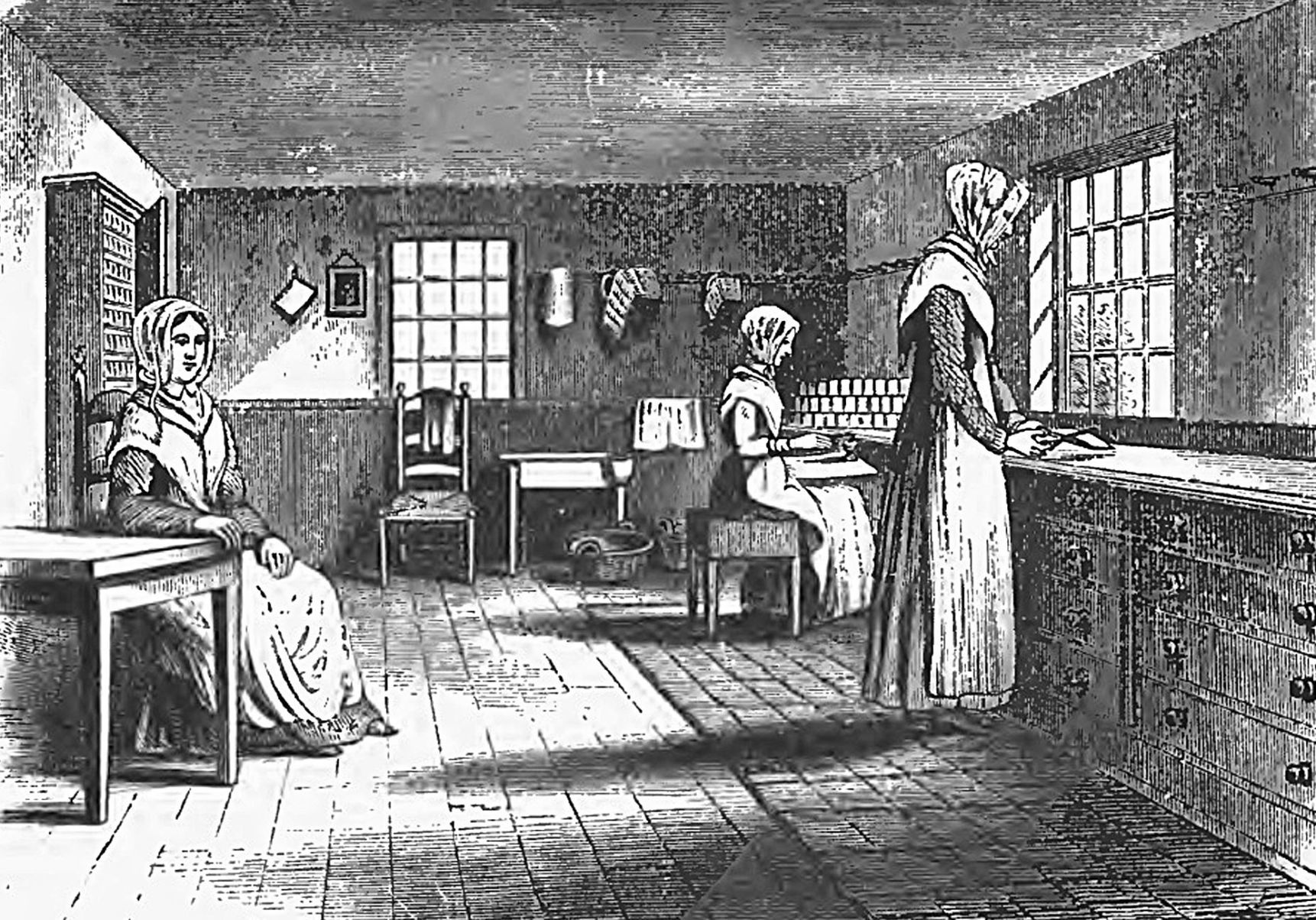 Shaker women at work